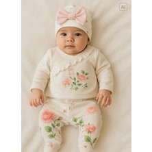 Organik Love Roses 5'li Hastane Çıkış Set Ekru