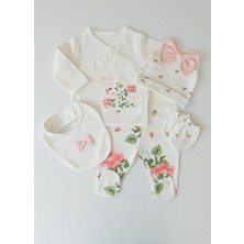 Organik Love Roses 5'li Hastane Çıkış Set Ekru
