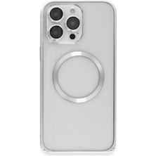 Joko Iphone 15 Pro Max Kılıf Metal Bumper Magneticsafe Kapak - Gümüş Zrnet
