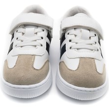 RAMBA DERİ GÖRÜNÜMLÜ MESH ASTARLI ÇOCUK SNEAKER - BEYAZ - 4002 - 30
