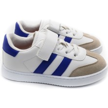 RAMBA DERİ GÖRÜNÜMLÜ MESH ASTARLI ÇOCUK SNEAKER - MAVİ - 4004 - 29