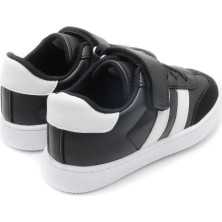 RAMBA DERİ GÖRÜNÜMLÜ MESH ASTARLI ÇOCUK SNEAKER - SİYAH - 4001 - 28