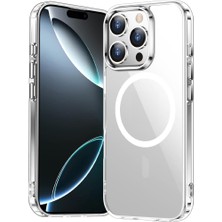 Apple iPhone 16 Pro Max Uyumlu Magsafe Manyetik Kablosuz Şarj Destekli Sert Silikon Şeffaf Kapak