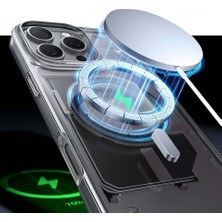 Apple iPhone 16 Pro Max Uyumlu Magsafe Manyetik Kablosuz Şarj Destekli Sert Silikon Şeffaf Kapak