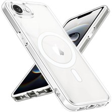 Apple iPhone 16E Uyumlu Magsafe Manyetik Wireless Kablosuz Şarj Destekli Sert Silikon Şeffaf Kapak