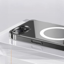 Apple iPhone 16E Uyumlu Magsafe Manyetik Wireless Kablosuz Şarj Destekli Sert Silikon Şeffaf Kapak