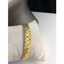 Kadın Altın Kaplama Bilezik - 10MM 24 Ayar Kaplama • Düğün • Nişan • Söz Takı • Bilezikleri