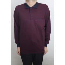 Santa Fistan Store Erkek Ince Çizgili Klasik Rahat Kalıp Polo Yaka Tek Cepli Kışlık Selanik Kazak