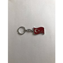 Bd Tekstil Türk Bayrağı Tasarım Kırmızı Renkli Anahtarlık