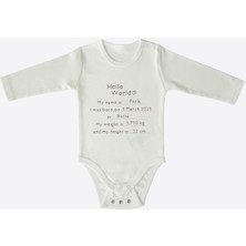 Organik Hello World Uzun Kol Uzayan Body Ekru