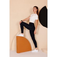 Kadın Lacivert Yüksel Bel Slim Fit Tayt - 3060