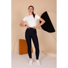 Kadın Lacivert Yüksel Bel Slim Fit Tayt - 3060