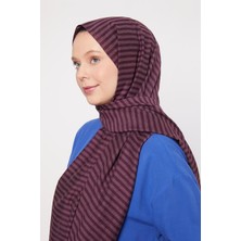 Levidor Mürdüm Çizgili Shinga Şal