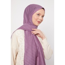 Lêvi D'or Eflatun Çizgili Shinga Şal