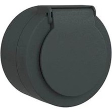 Ovivo Xone Kapaklı Topraklı Priz Antrasit