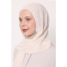 Krem Büyük Hijap Şifon Şal