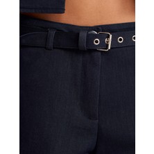 71665 Kemerli Geniş Paça Jean-Lacivert