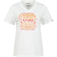 2AS Alone Baskılı V Yaka Kadın T-Shirt 411