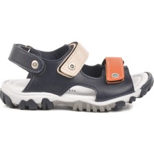 Aspor Lacivert Turuncu Cırtlı Erkek Çocuk Sandalet