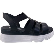 Orijinal Pandora 25276 Ortopedik Hakiki Deri Dolgu Topuklu Bayan Sandalet