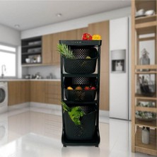 Üç Katlı Organizer Sepet - Sebzelik