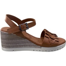 Orijinal Pandora 3402 Ortopedik Hakiki Deri Dolgu Topuklu Bayan Sandalet