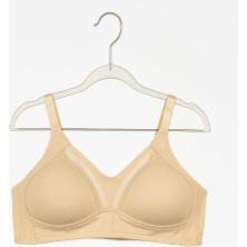 File Detaylı Full Desteksiz C Cup Sütyen Ten