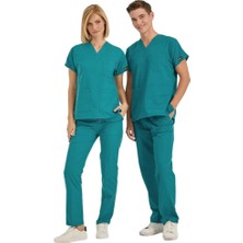Çizgi Medikal Açık Petrol Yeşili Dr Greys Scrubs (Terikoton/ince Kumaş) T100