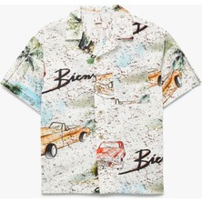 Koton Pamuklu Araba Desenli Tek Cepli Kısa Kollu Gömlek