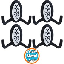 Duvar Vestiyer Askısı Metal Dolap Elbise Havlu Askılığı Siyah Beyaz Askı askılık 4 Adet