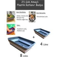 2'li Magic Katlanır Badya Leğen Kova Akordiyon Katlanabilir Dikdörtgen 8l ve 4l