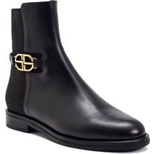 Regna Siyah Hakiki Deri Kadın Düz Bot