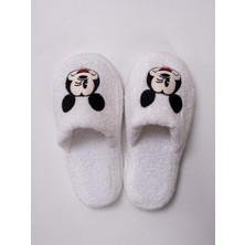 Ender Home Ratty Sevimli Pofuduk Terlik – %100 Pamuk Kaymaz Taban , Yüksek Su Emicilik