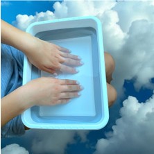 Magic Katlanır Badya Manikür Leğen Kova Akordiyon Katlanabilir 4 L Beyaz/gri