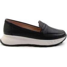 Siyah Leather Kadın Loafer Ayakkabı K01518015203