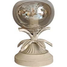 Tolde Beyaz Eskitme Minimal Masa Lambası