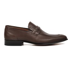 Aspor Kahve Hakiki Deri Erkek Loafer Ayakkabı Premium