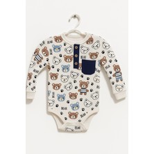 Ayıcık Desenli Bebek Zıbın Takımı Alt Üst - Unisex