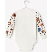 Ayıcık Desenli Bebek Zıbın Takımı Alt Üst - Unisex