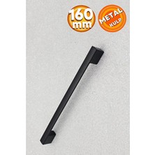 Köprü Mutfak Kulbu Çekmece Dolap Kulpu Metal Kulp Mobilya Dolabı Kulpları 160 mm Siyah(10 Adet)