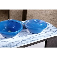 1 No Hamur Leğeni Badya Kapaklı Leğen Kapaklı Badya 4,5lt 27X10CM Mavi