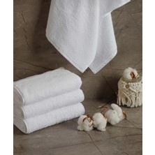 Gön Ev Tekstili Beyaz El Havlusu 4'lü Paket %100 Pamuk Gramajlı 50X90 cm Ev ve Otel Için.