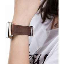 Apple Watch Uyumlu Gerçek Deri Kordon, Kahverengi