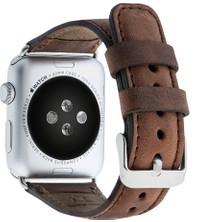 Apple Watch Uyumlu Gerçek Deri Kordon, Kahverengi
