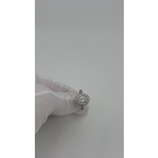 8 Ayar Altın Damla Baget Beyaz Altın Yüzük