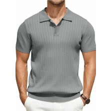 Maniche Polo Yaka Triko T-Shirt Kahverengi - 2xl