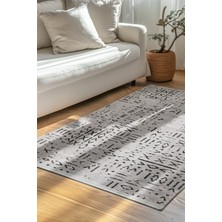 Venüs Gri İskandinav Desenli Kaymaz Pamuk Kilim – Makinede Yıkanabilir, Modern ve Dayanıklı Tasarım Halı