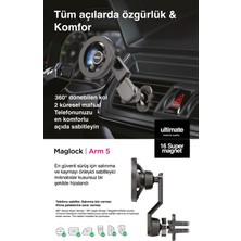 Iberry Maglock Arm 5 Klipsli Magsafe Araç Içi Telefon Tutucu