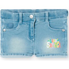 Good Summer Baskılı Kız Çocuk Çocuk Denim Şort