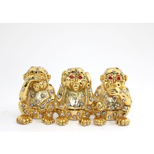 Swarovski Taşlı 3'lü Maymun Seti